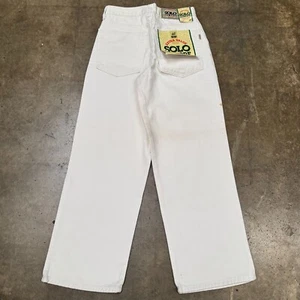 Vintage 90s Y2k Solo Semore Baggy Denim Jeans Pants White Grunge Skater Size 28 - Picture 1 of 8