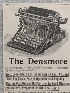 The Densmore Typewriter New York Victorian Print Ad 1894 1890s D1 - Picture 1 of 2