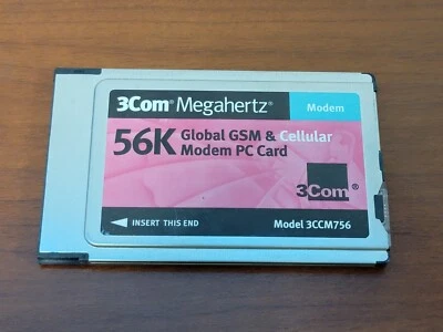 3COM Megahertz 56K Global GSM & Cellular Modem PC Card (3CCM756) - TESTED - Image 1 of 2