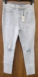 NWT Express Size 4 R 4 Way Stretch High Rise Light Wash Distressed Skinny Jeans - Picture 1 of 6