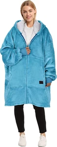 Zip up Blanket Hoodie Sweatshirt, Oversized Sherpa Pullover Jacket Coat for Men - Picture 1 of 7