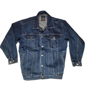 Godbody Denim Technology Men's XL? Distressed Streetwear Blue Denim Jeans Jacket - Picture 1 of 8