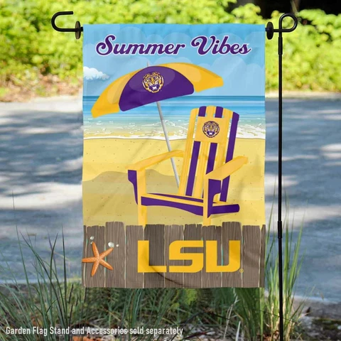 Louisiana State LSU Tigers Summer Season Vibes Garden Flag and Yard Banner Cover