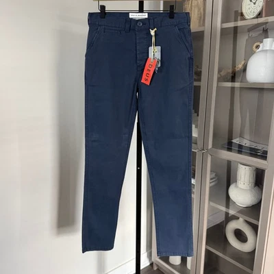 Pantalones chinos Deus Ex Machina Floyd azul marino 32 NUEVO pantalón de pierna recta de algodón azul Foto 1 de 4