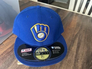 New Era 59fifty Fitted 7 1/2 Milwaukee Brewers Cap Cool Base New - Picture 1 of 3