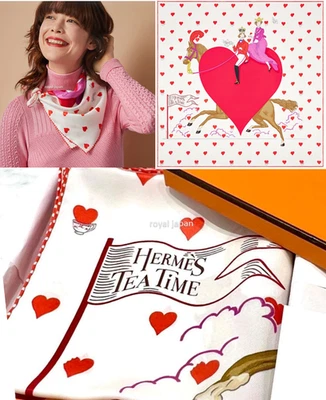 Unused w/box HERMES Carre 70 TEA TIME Silk Scarf 66cm / US duty free - Image 1 of 4