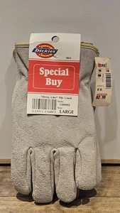 Vintage Dickies Gray Work Gloves "Sheep Like" Pile Lined Size LARGE G00800J  - Picture 1 of 6