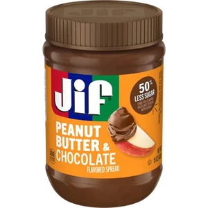 Jif Peanut Butter & Chocolate 15 Ounce Pack of 12 Less Sugar Thick & Creamy T... - Picture 1 of 6