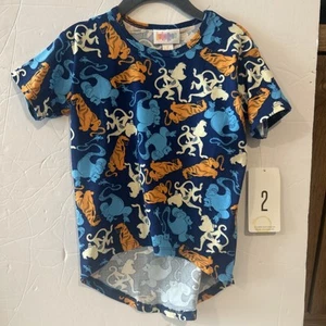 NWT Lularoe Disney Gracie size 2 - Aladdin Abu Raja Genie T Shirt - Picture 1 of 11