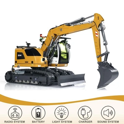 1/14 LR 914 5 vías válvula hidráulica RC excavadora 3 brazos RTR excavadora ST8 radio batería Foto 1 de 4