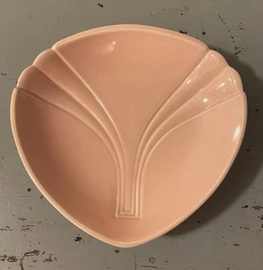 Haeger Keramik Servierplatte 1984 MCM Vintage Pfirsich-Rosa Neuwertig 11" quer. - Bild 1 von 6