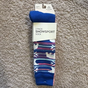 Alpine Design Girl’s Snow Sport Over-the-Calf Socks - 2-pack - Size Small 13k-4Y - Picture 1 of 5