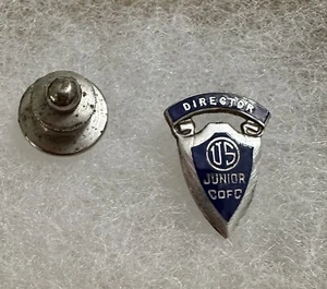Chamber of Commerce Director US C of C Junior Lapel Pin Back  Silvetone Blue - Picture 1 of 1