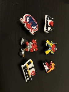 Croc Jibbitz Silicon ~ lot of 6 #583 Ice Hockey - Picture 1 of 1