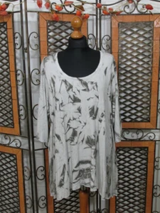 Barbara Speer schönes A-Linie Shirt mit Schößchen in silber batik NEU!!Lagenlook - Bild 1 von 4
