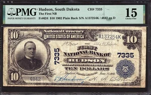 10 $ 1902 PB The First National Bank of Hudson, South Dakota CH 7335 - Tough Note - Bild 1 von 2