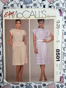 McCall's Sewing Pattern 8581 Misses' Dress or Top and Skirt Size 8 Cut Complete - Picture 1 of 3