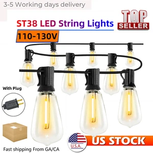 Outdoor String Lights Waterproof, ST38 LED Patio Lights Outside Garden Balcony - Picture 1 of 18