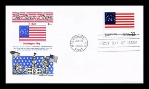 US COVER BENNINGTON FLAG STARS AND STRIPES FDC COVER CRAFT CACHET INSERT - Picture 1 of 2