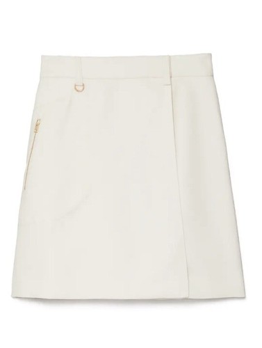 New With Tag Tory Burch Twill Faux Wrap Miniskirt Size 2