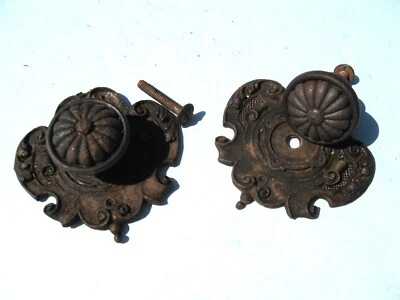  Pair of Interesting 1920's Composition Drawer Pulls With Backing   AH-47 - Image 1 of 4