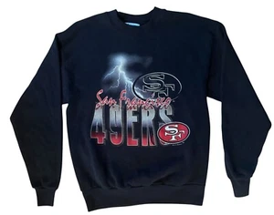 Vintage San Francisco 49ers Sweatshirt Medium 1995 schwarz NFL Locker Line Grafik - Bild 1 von 6