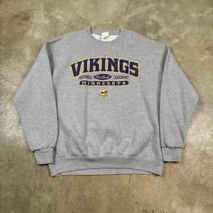 Vintage NFL Minnesota Vikings Grey Crewneck Sweatshirt AN41422 - Picture 1 of 2