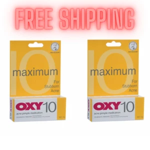 2 Tubes New OXY 10 Acne & Pimple Treatment Maximum Strength 10g - Free Shipping - Picture 1 of 6