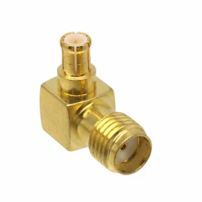 Right Angle SMA Female Jack to MCX Male Plug RF Coaxial Adapter Connector - Image 1 of 4