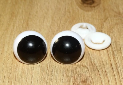 Kunststoff Sicherheitsaugen - Schwarz-Weiß - 1 Paar /2 Stk./ - Bild 1 von 3