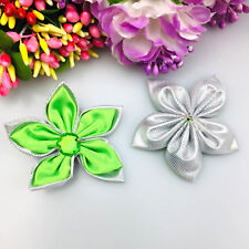 2" 10/300Pcs Satin Ribbon Flower Crystal Bead Appliques for DIY Crafts Supply