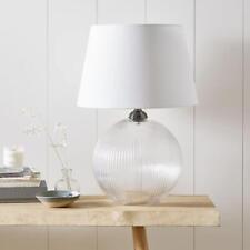 The White Company Overton Table Lamp Ribbed Clear Glass Light Contemporary./
