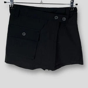 BERSHKA Womens Black Shorts with Buttons SIZE M - Picture 1 of 8