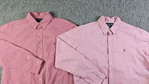 Set of 2 Ralph Lauren Button Down Shirt Men's Size XL Skin Pony Check Plaid - Imagen 1 de 20