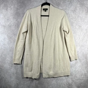 Charter Club Luxury Cashmere Cardigan Sweater Womens Size 1X Tan Knit Open Front - Picture 1 of 9
