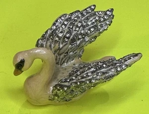 JAY STRONGWATER ENAMEL AND SWAROVSKI CRYSTAL SWAN FIGURINE Retired “Briana” - Picture 1 of 6
