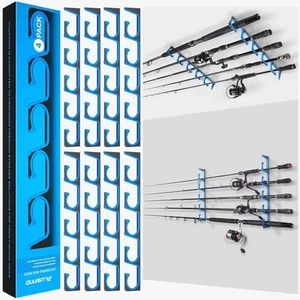 4PACK Horizontal Fishing Rod/Pole Holders for Garage, Wall - Picture 1 of 7