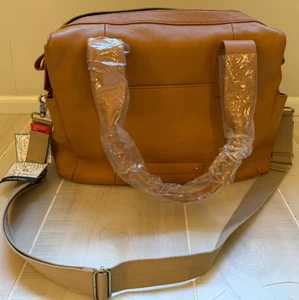 Storksak brown leather diaper bag TOTE bag NWT GORGEOUS BAG!! - Picture 1 of 13