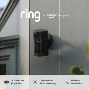 Die neue Ring Außenkamera Plus Akku (Outdoor Camera Plus) Kabellos 2K | Schwarz - Bild 1 von 5