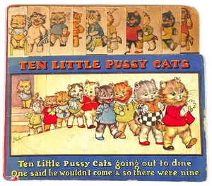 TEN LITTLE PUSSY CATS, children's counting activity book Tuck 503 - Picture 1 of 20