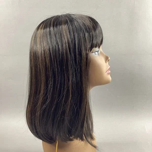 Halo Ashanti Straight #F1B/30 Black Honey Brown Human Hair Blend Full Wig - Picture 1 of 8