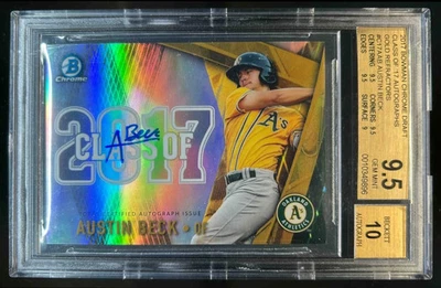 2017 Bowman Draft Austin Beck Class of Auto Gold Refractor #07/50 BGS 9.5/10 - Image 1 of 2