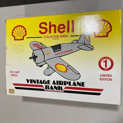 1992 Shell Vintage Airplane Bank Collector Series #1 Limited Edition New - Image 1 of 4