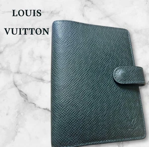 Louis Vuitton Agenda MM Cubierta Taiga Epicea Verde Planificador Usado JAPÓN F/S - Imagen 1 de 10