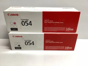 2 oryginalne kasety z czarnym tonerem OEM Canon 054 Standard Purpurowy + zapieczętowane! - Zdjęcie 1 z 4