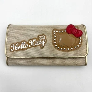 Sanrio Hello Kitty Geldbörse beige 1976, 2008 selten *LESEN siehe Bilder* - Bild 1 von 16