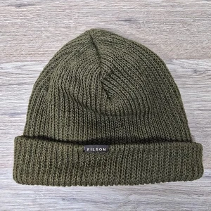 Filson Beanie Mütze 100 % Wolle Strickbündchen Watch Cap ockergrün Erwachsene Einheitsgröße - Bild 1 von 8