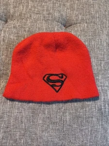 Superman Beanie Hat Red DC Comics Knit Skull Cap One Size Fits Most - Picture 1 of 6