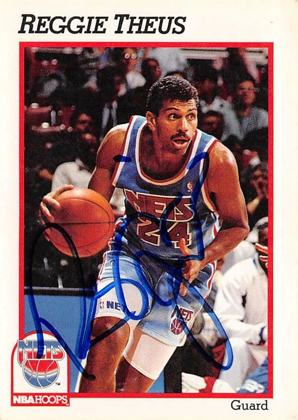 Reggie Theus autographed Basketball Card (New Jersey Nets) 1991 Hoops #138 - Image 1 of 1