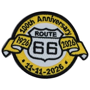 100th Anniversary Route 66 Patch - 1926 bis 2026, Rt. 66 Abzeichen 3-1/8" (Aufbügeln) - Bild 1 von 1